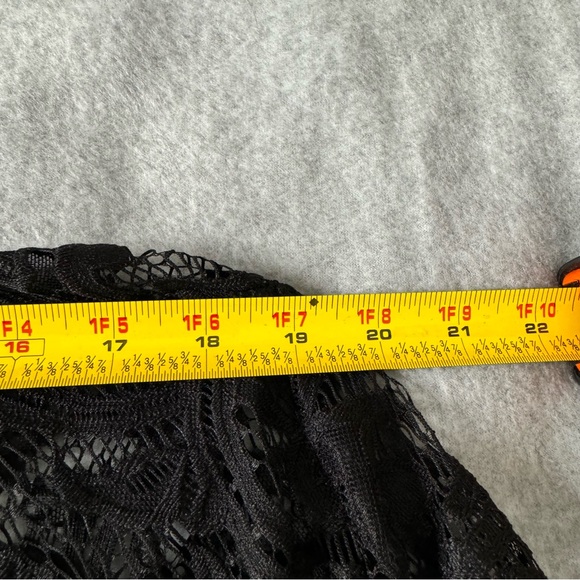 Vintage Vamp Longline Long Sleeve Black Lace Open Front Kimono Duster Coverup 1X - Picture 7 of 10